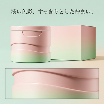 ピンクからミントへの配色を紹介する詳細画像