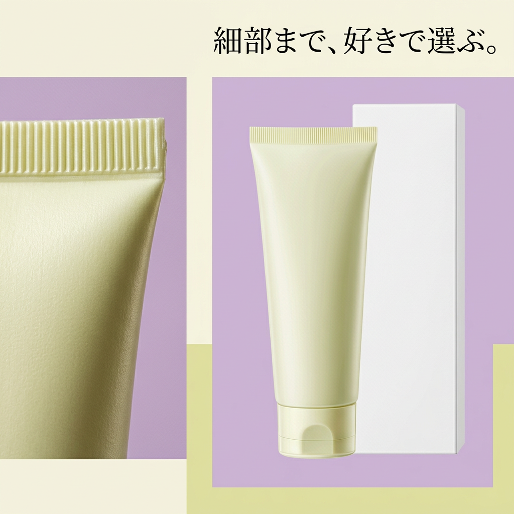 チューブ上端の細部を紹介するイメージ