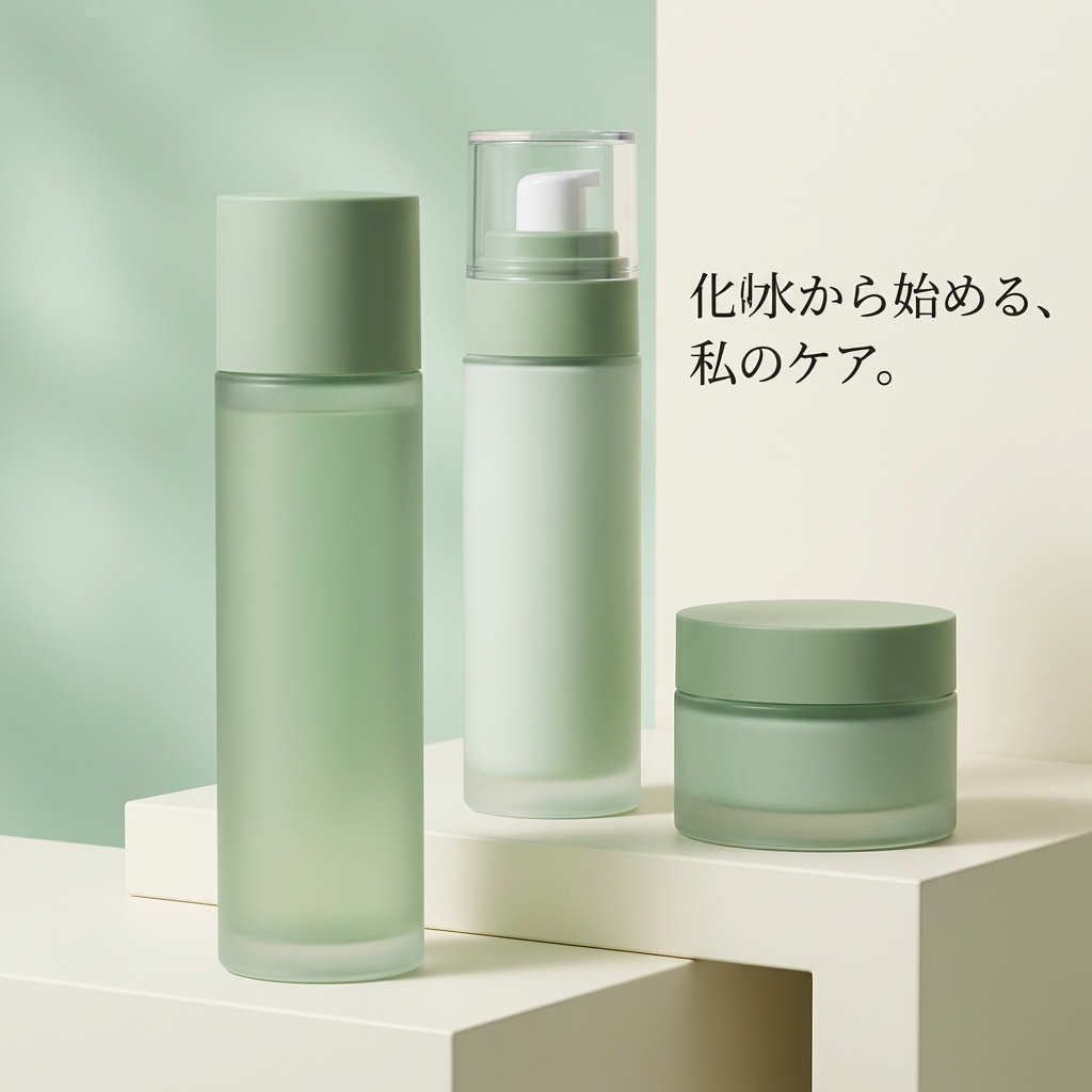 化粧水ボトルを中心に見せるセットの詳細画像
