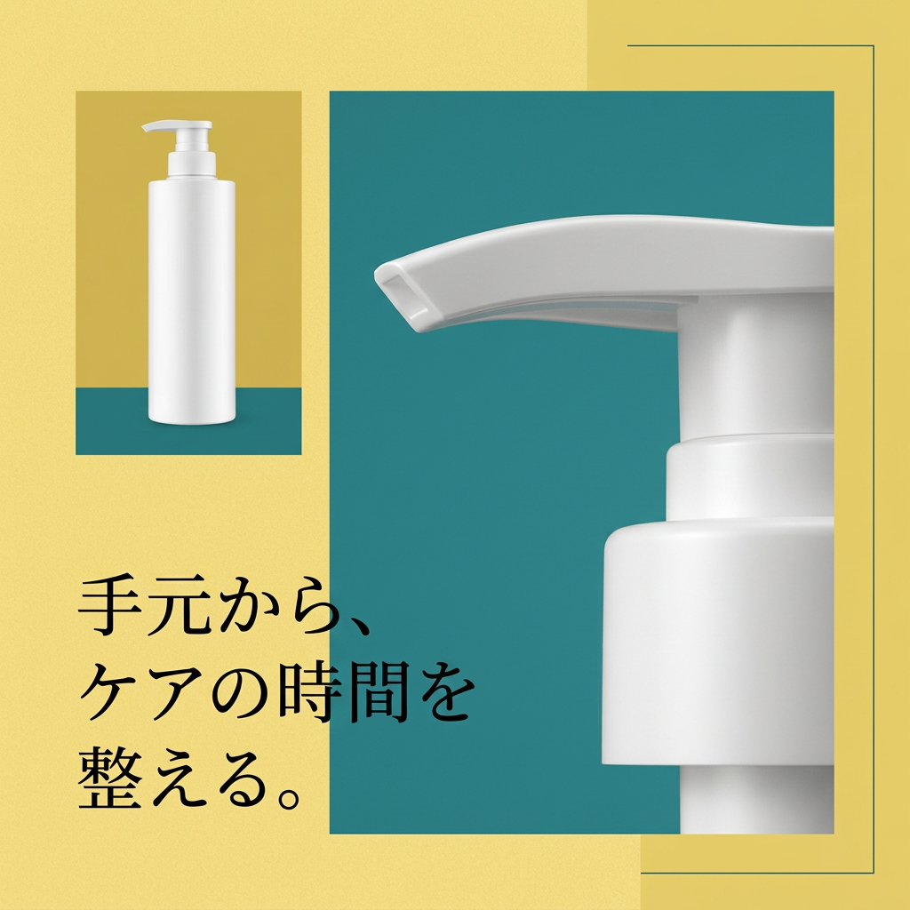 白いポンプの吐出口を紹介する詳細イメージ