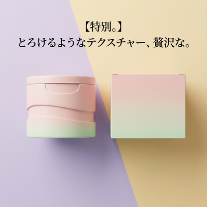 パステルカラーの背景で上から見た商品イメージ