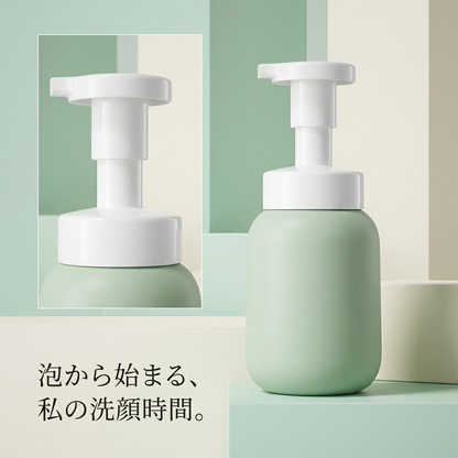 白いポンプとボトル全体の詳細イメージ